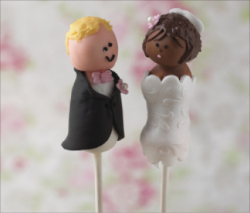 Bride and Groom Cake Pops