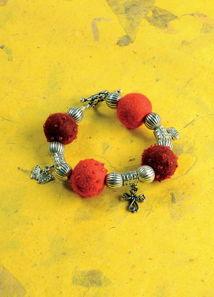 Felt Bead Bracelet