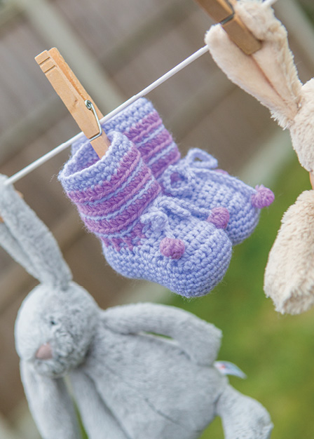 Purple Stipe Booties