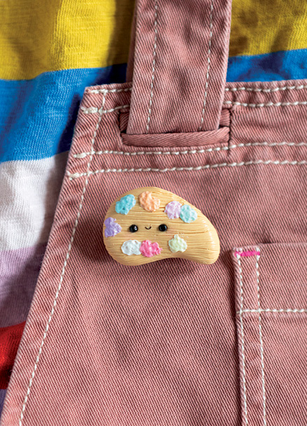 Polymer Clay Paint Palette Brooch