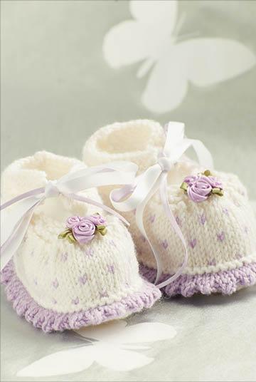 Lavender Rose Bootees