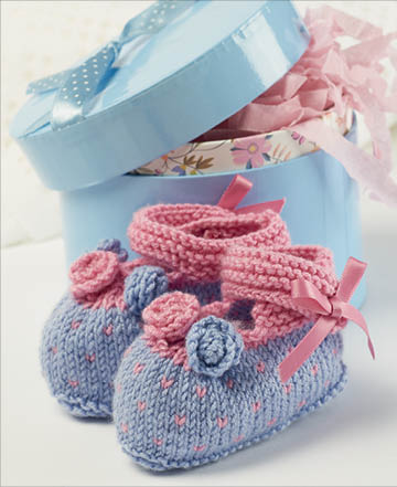 Roses and Violets Bootees