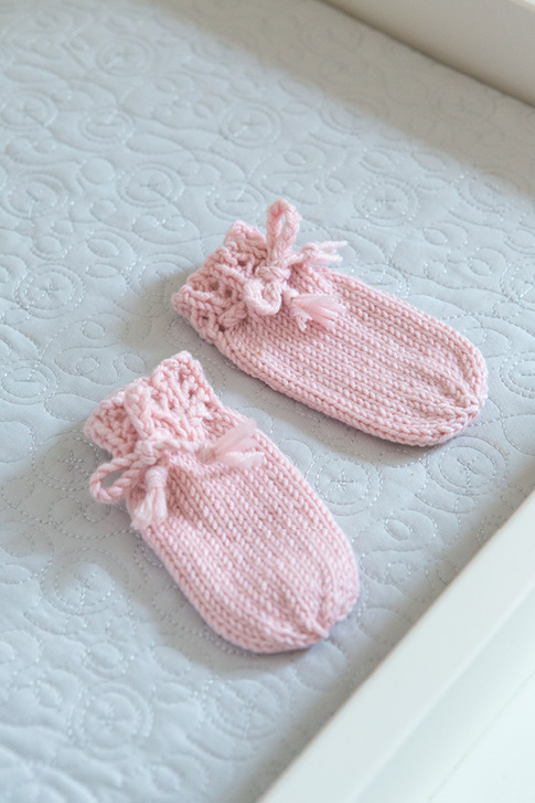 Lace Border Baby Mitts