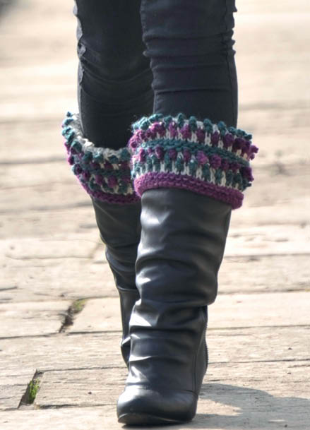 Blueberry Boucle Boot Cuffs