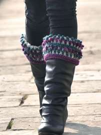 Blueberry Boucle Boot Cuffs
