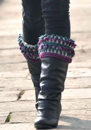 Blueberry Boucle Boot Cuffs