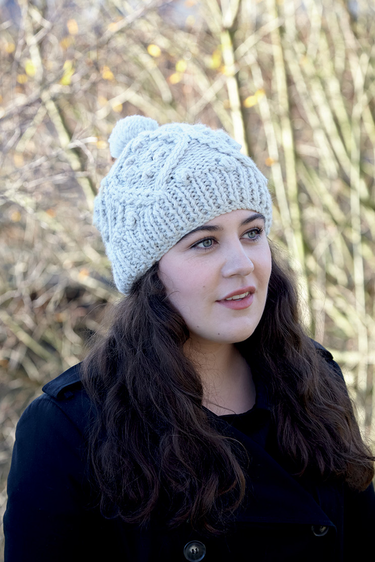 Cable-knit Bobble Hat to Knit