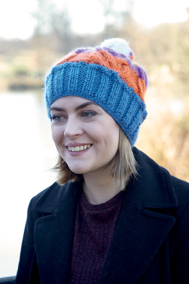 Chunky Rainbow Knit Hat