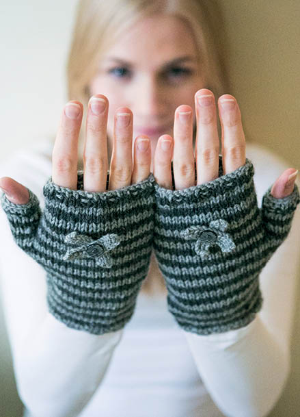 Chic Stripes Wrist Warmers