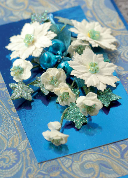 White Poinsettias Card