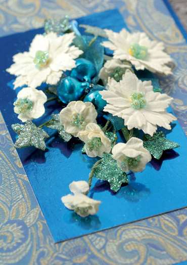 White Poinsettias Card