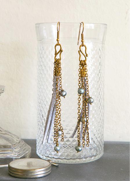 Cord and Chain Earrings