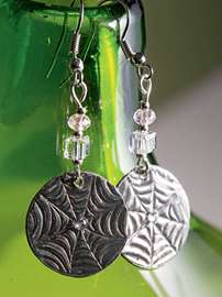 Crystal and Pewter Earrings