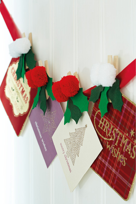 Christmas Pompom Card Pegs