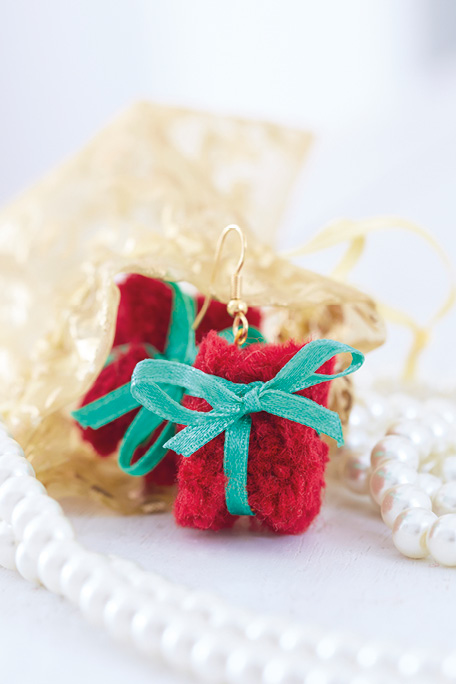Gift Box Pompom Earrings