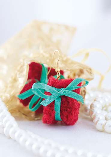 Gift Box Pompom Earrings