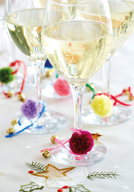 Party Glass Marker Pompoms
