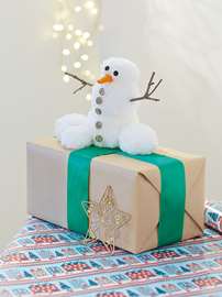 Snowman Gift Topper Pompoms