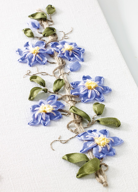 Silk Ribbon Clematis