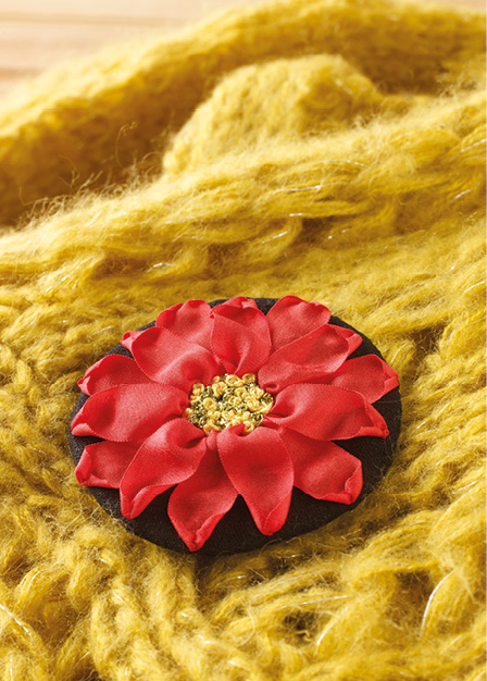 Silk Ribbon Poinsettia