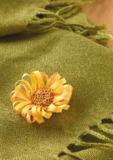 Silk Ribbon Sunflower