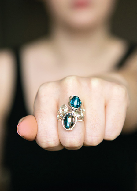 Beaded Ring with Coils