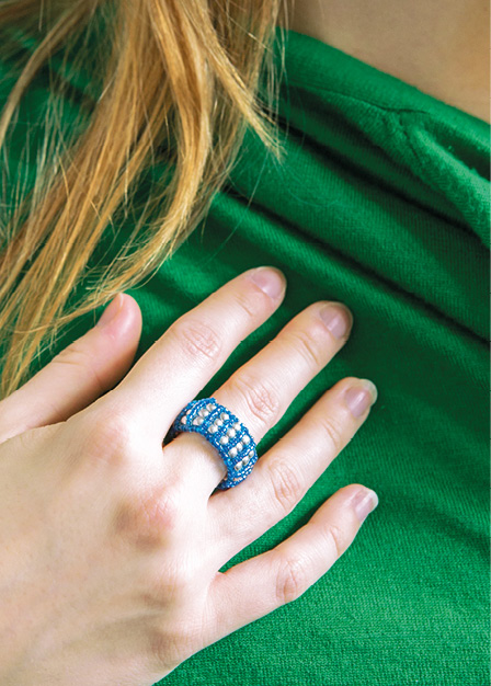 Chain Stitch Beaded Ring