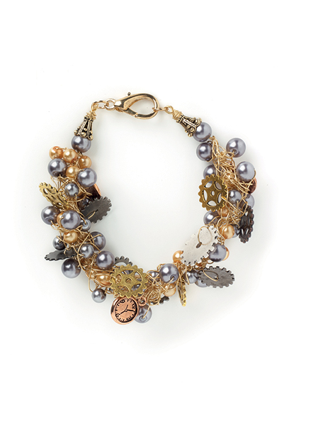 Crocheted Gears Bracelet